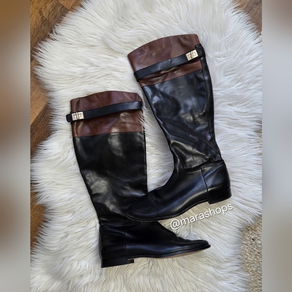 Cole Haan Daelin Two Tone Riding Boots - Picture 1 of 7